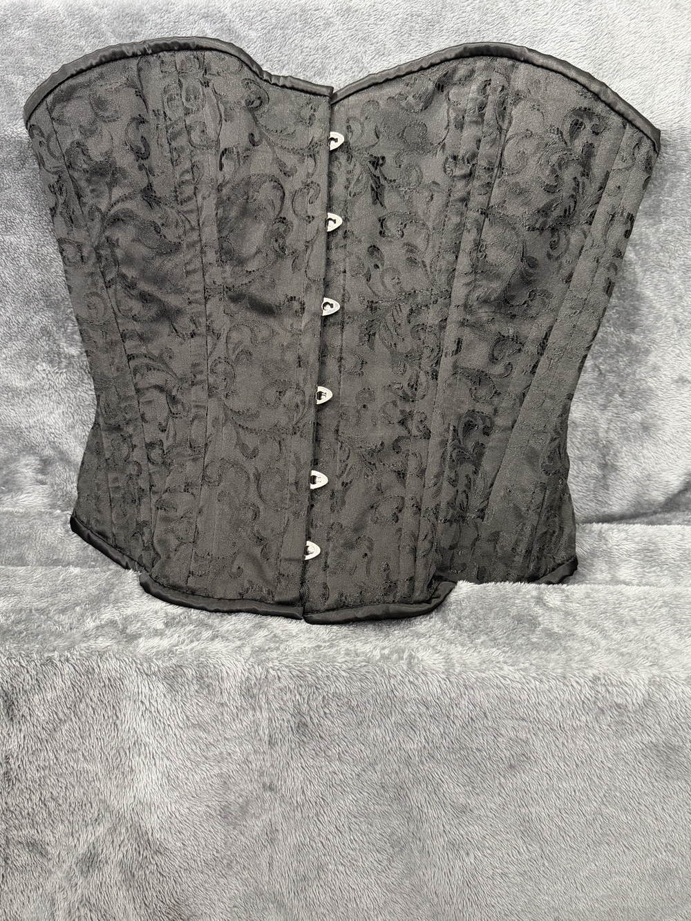 Black Brocade Overbust Corset